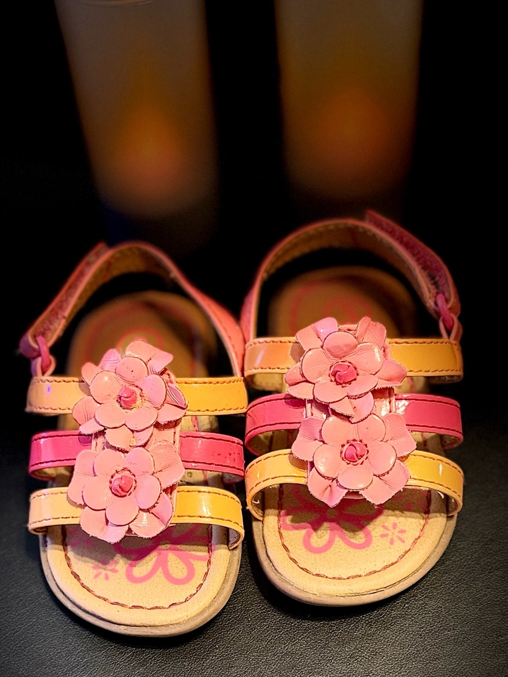 OshKosh B'gosh Pink & Yellow Floral Girls Sandals